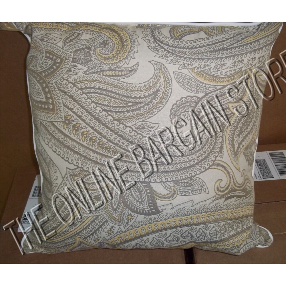 Frontgate Outdoor Yard Patio Pool Throw Pillow Katmandu Paisley Mineral 20"